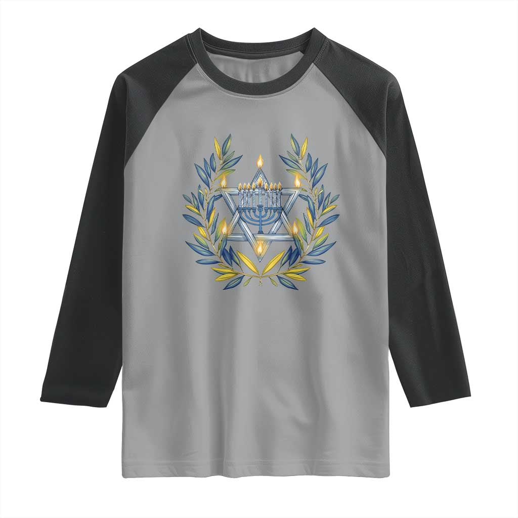 Hanukkah Flower Menorah Star Of David Raglan Shirt Gift For Women - Wonder Print Shop