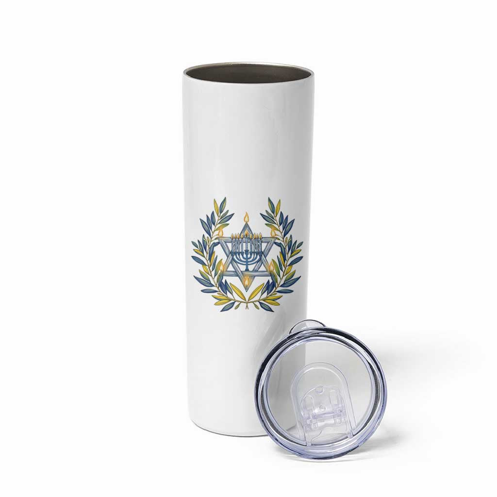 Hanukkah Flower Menorah Star Of David Skinny Tumbler Gift For Women - Wonder Print Shop