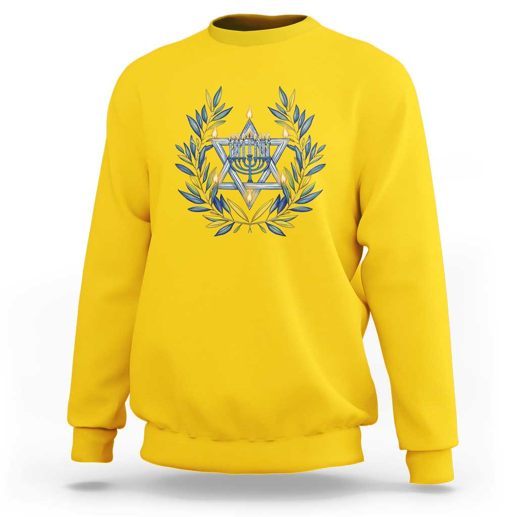 Hanukkah Flower Menorah Star Of David Sweatshirt Gift For Women - Wonder Print Shop