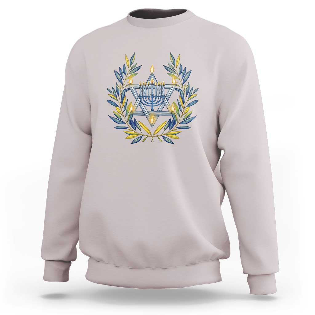 Hanukkah Flower Menorah Star Of David Sweatshirt Gift For Women - Wonder Print Shop