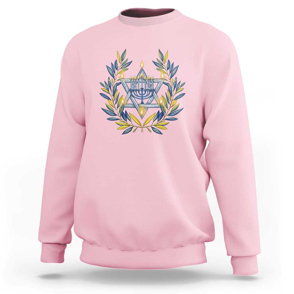 Hanukkah Flower Menorah Star Of David Sweatshirt Gift For Women - Wonder Print Shop