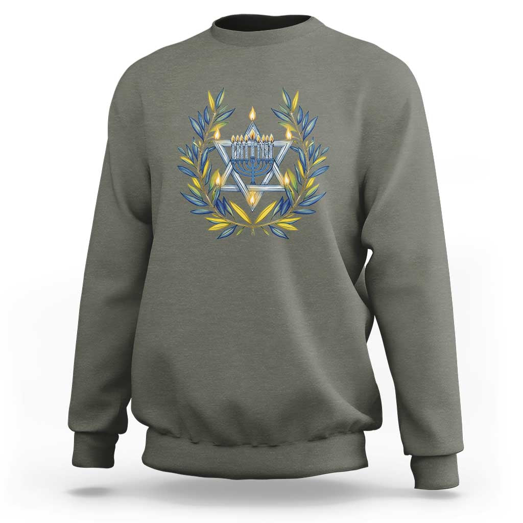 Hanukkah Flower Menorah Star Of David Sweatshirt Gift For Women - Wonder Print Shop