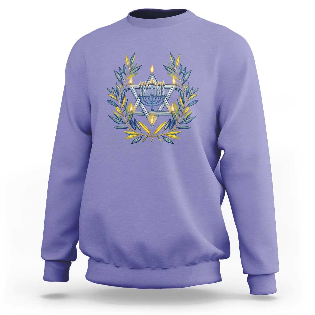 Hanukkah Flower Menorah Star Of David Sweatshirt Gift For Women - Wonder Print Shop