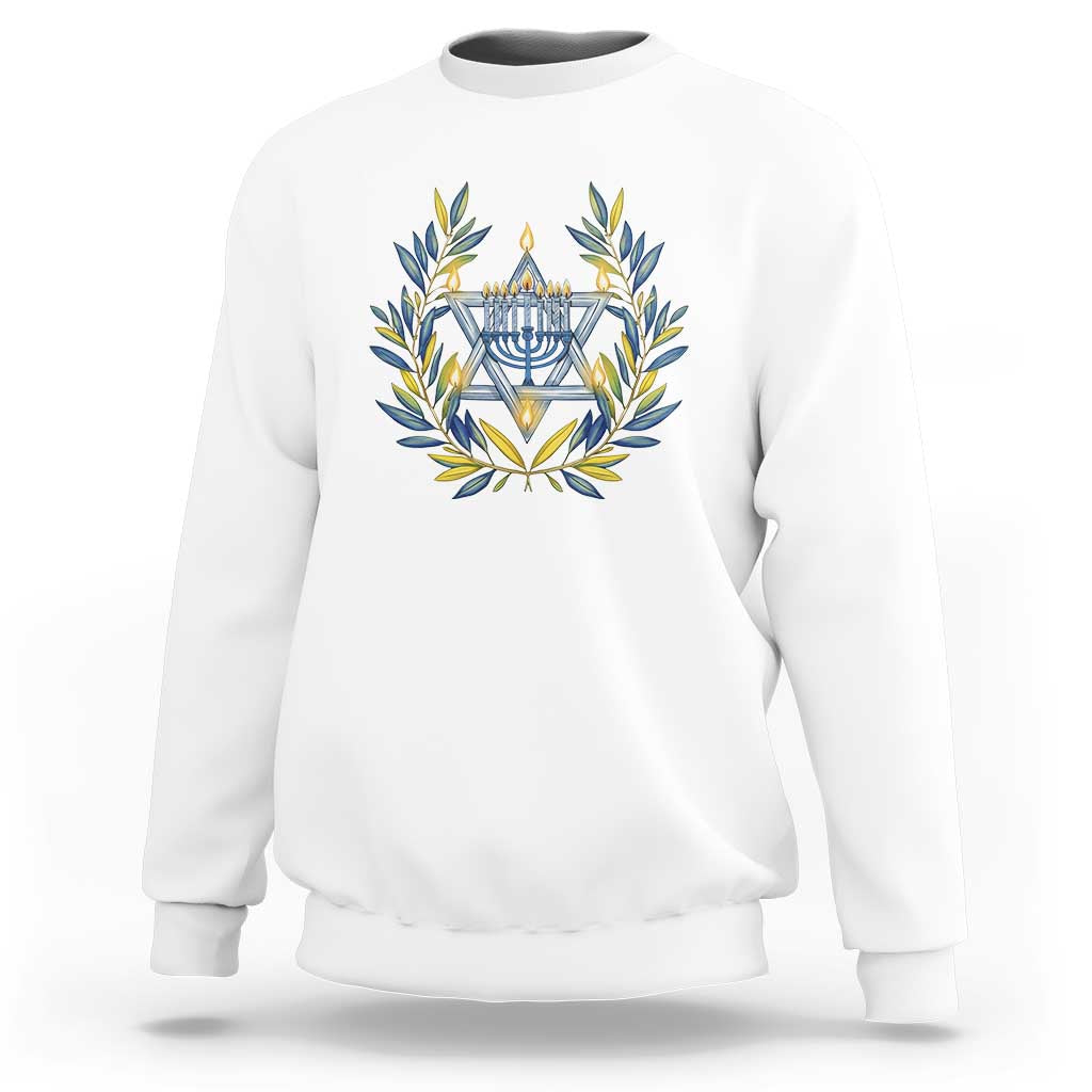 Hanukkah Flower Menorah Star Of David Sweatshirt Gift For Women - Wonder Print Shop