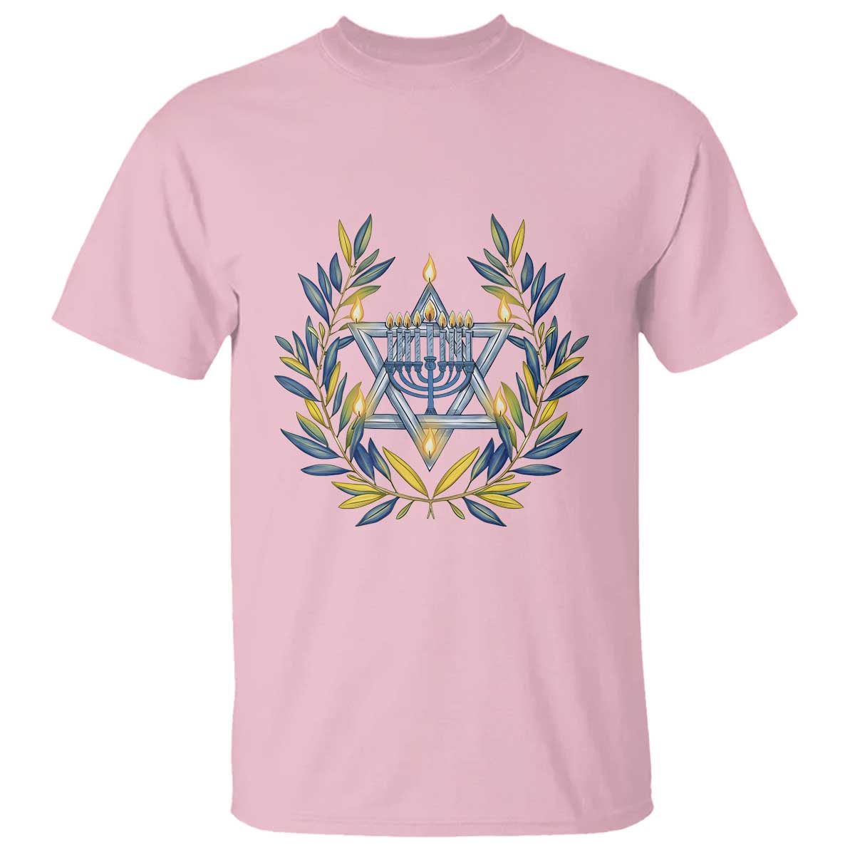 Hanukkah Flower Menorah Star Of David T Shirt Gift For Women - Wonder Print Shop