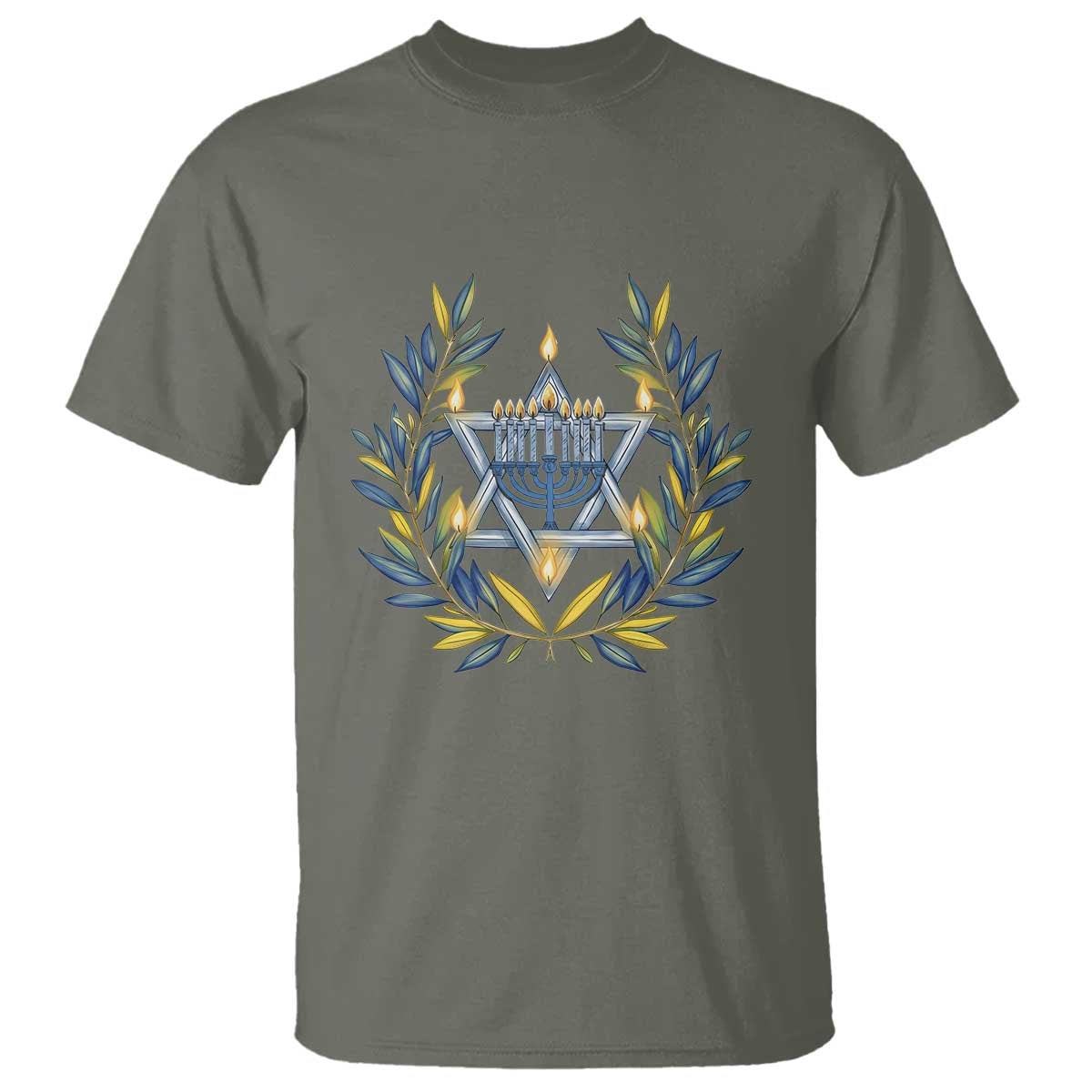 Hanukkah Flower Menorah Star Of David T Shirt Gift For Women - Wonder Print Shop