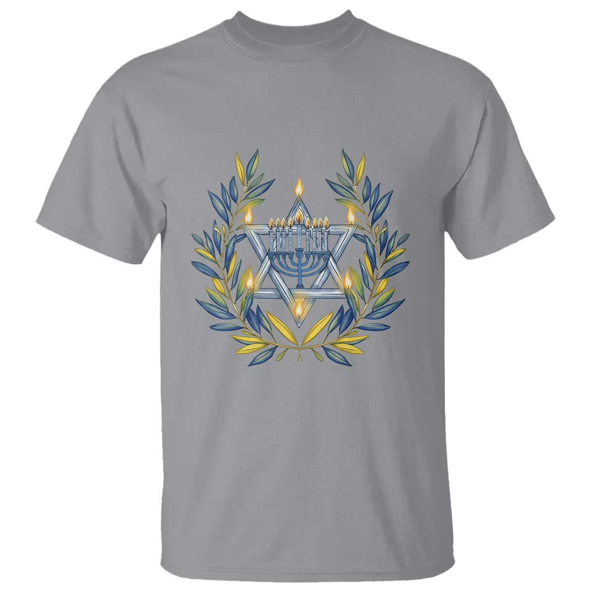 Hanukkah Flower Menorah Star Of David T Shirt Gift For Women - Wonder Print Shop