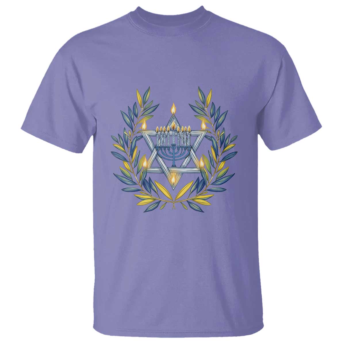 Hanukkah Flower Menorah Star Of David T Shirt Gift For Women - Wonder Print Shop