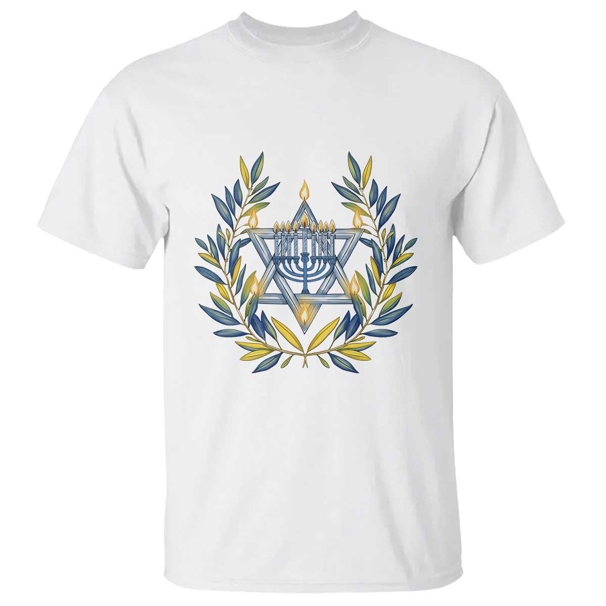 Hanukkah Flower Menorah Star Of David T Shirt Gift For Women - Wonder Print Shop