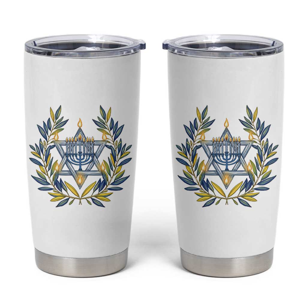 Hanukkah Flower Menorah Star Of David Tumbler Cup Gift For Women - Wonder Print Shop