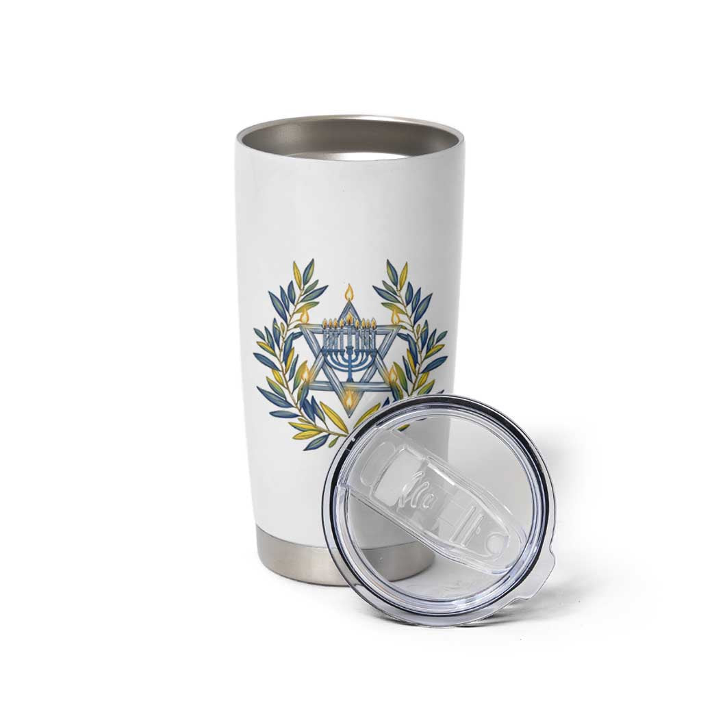 Hanukkah Flower Menorah Star Of David Tumbler Cup Gift For Women - Wonder Print Shop