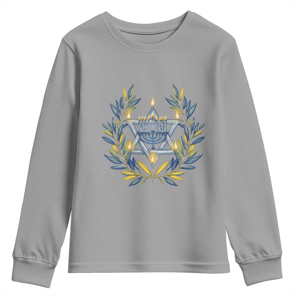 Hanukkah Flower Menorah Star Of David Youth Sweatshirt Gift For Women - Wonder Print Shop