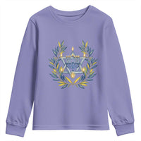 Hanukkah Flower Menorah Star Of David Youth Sweatshirt Gift For Women - Wonder Print Shop