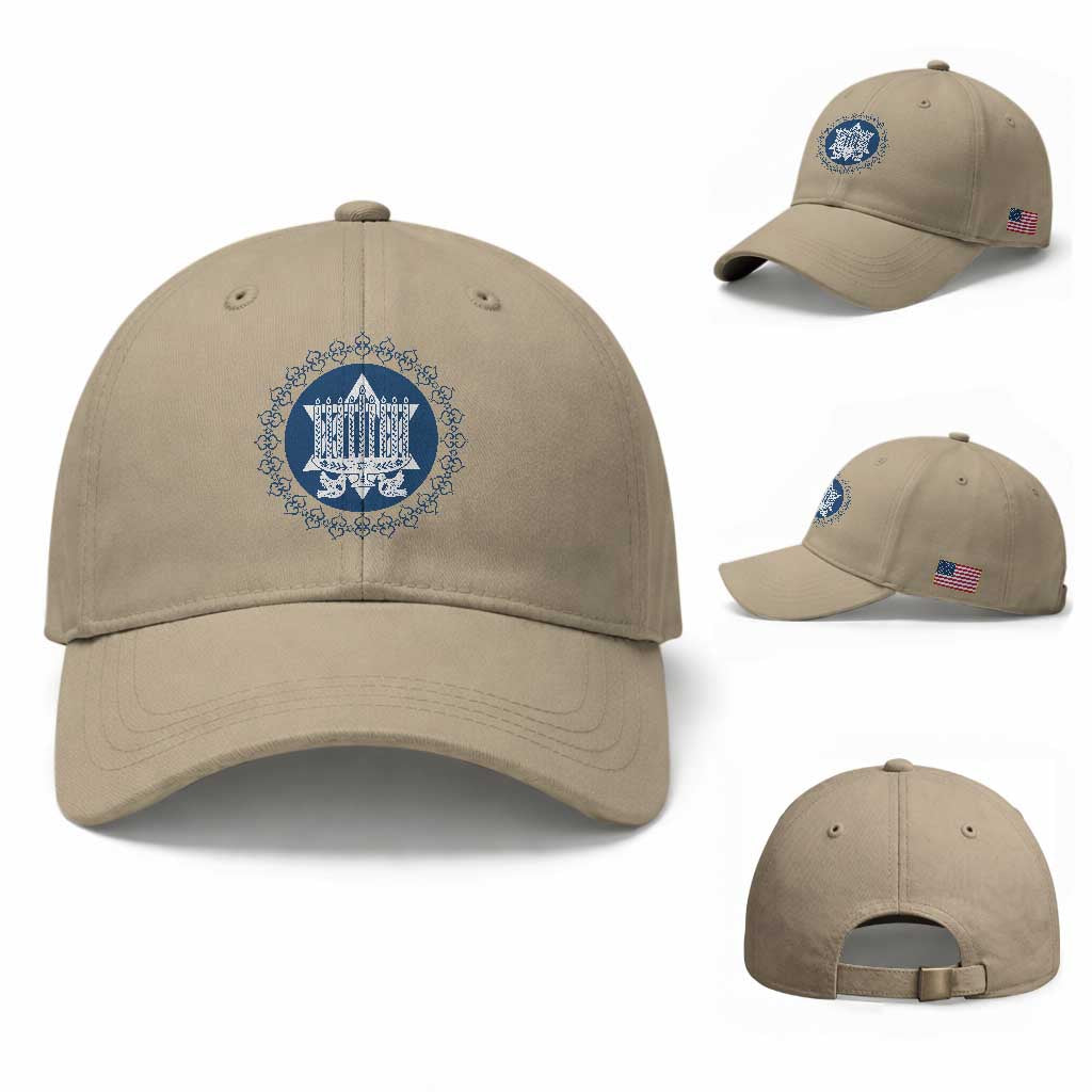 Hanukkah Vintage Menorah Peace Doves Baseball Cap Festival Of Lights Gift