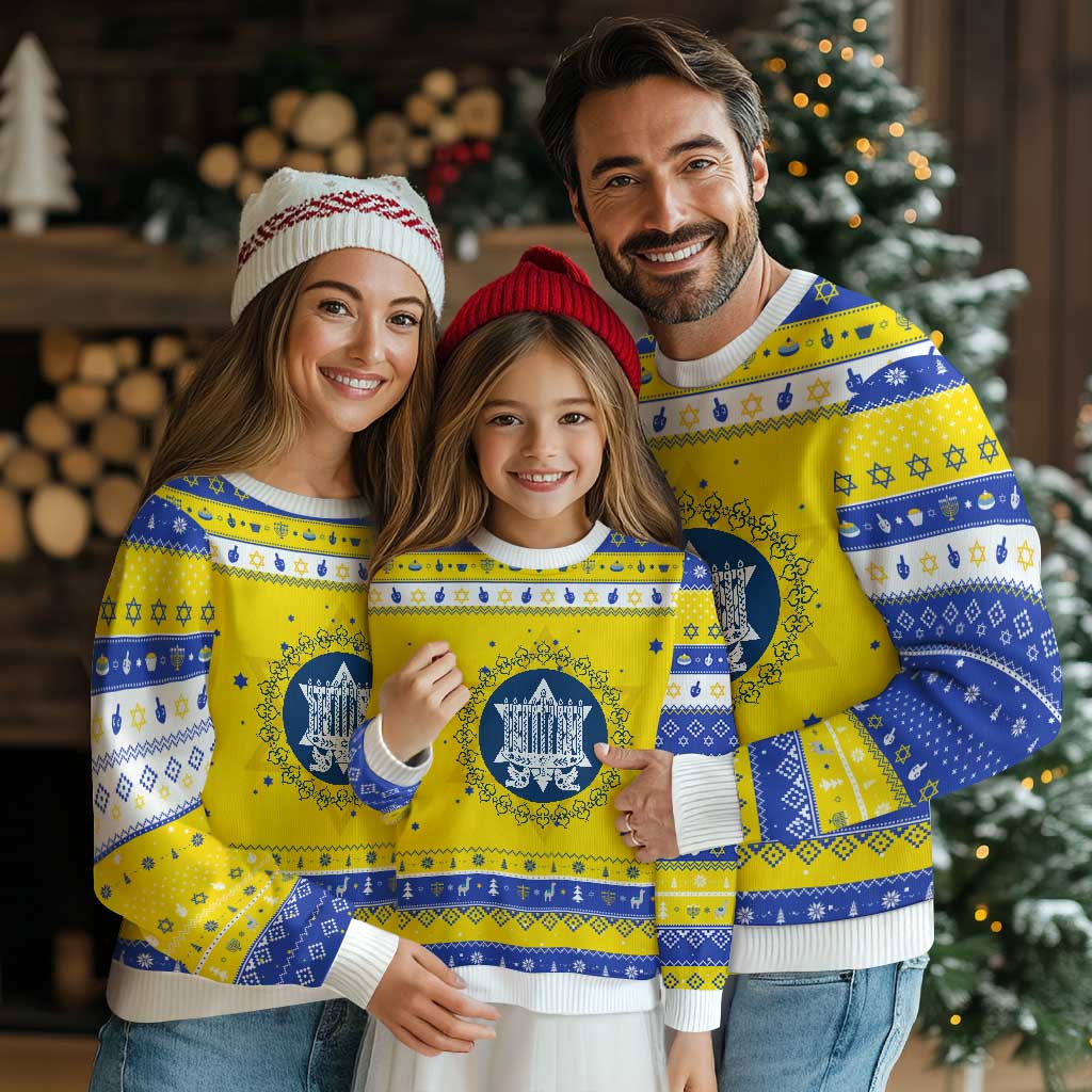Vintage Menorah Peace Doves Hanukkah Ugly Sweater Festival Of Lights Gift - Wonder Print Shop