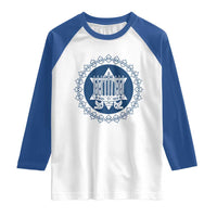 Hanukkah Vintage Menorah Peace Doves Raglan Shirt Festival Of Lights Gift - Wonder Print Shop