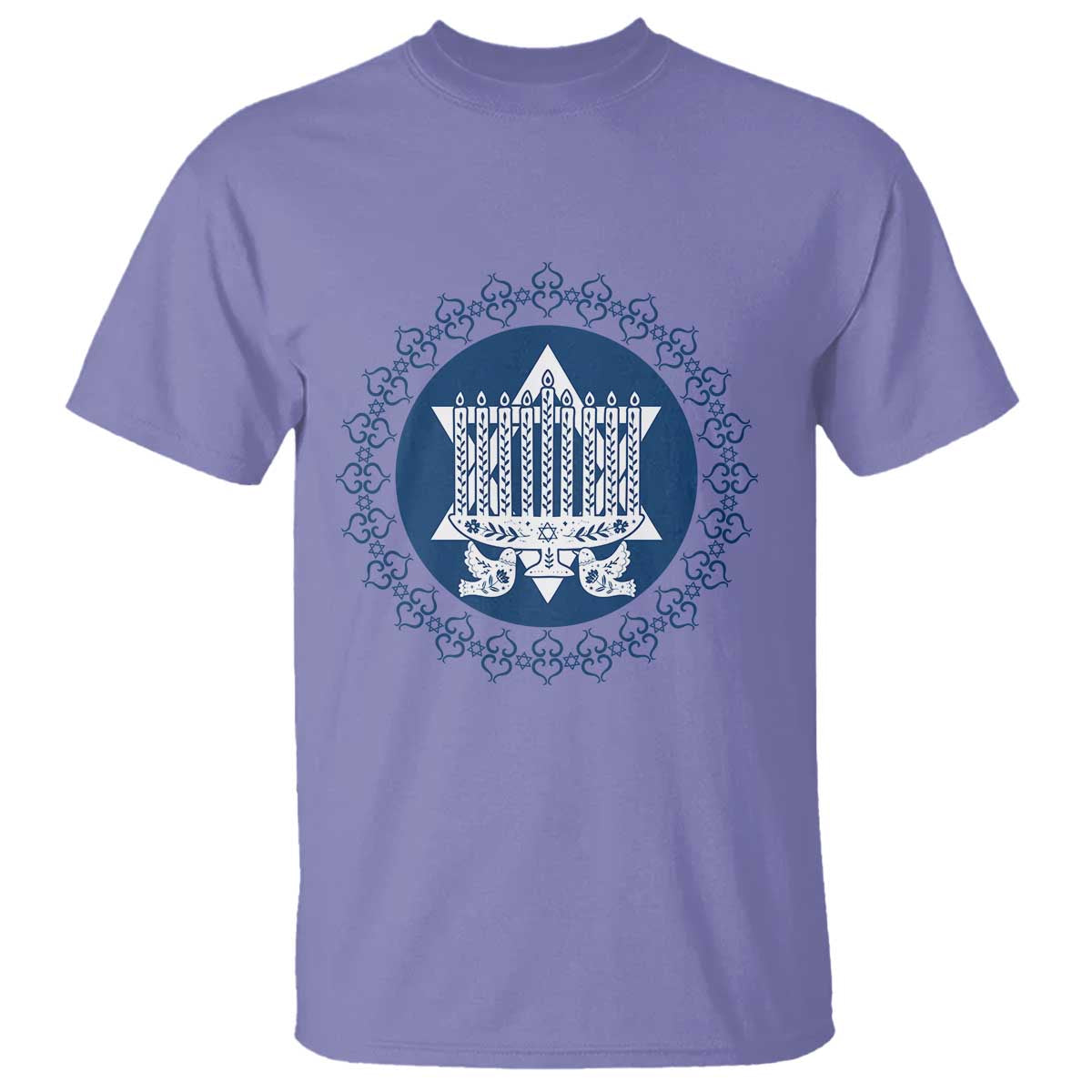 Hanukkah Vintage Menorah Peace Doves T Shirt Festival Of Lights Gift - Wonder Print Shop