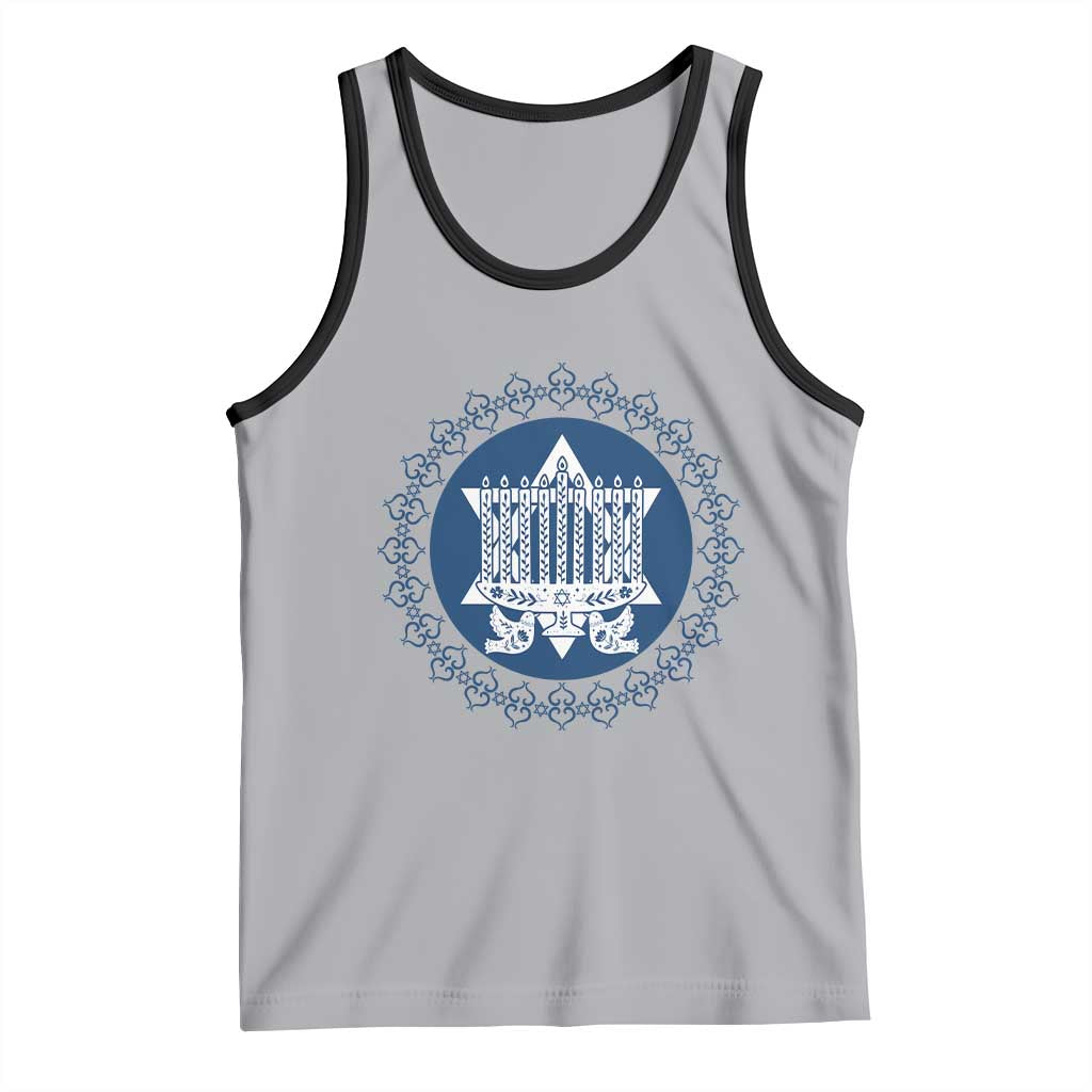 Hanukkah Vintage Menorah Peace Doves Tank Top Festival Of Lights Gift - Wonder Print Shop