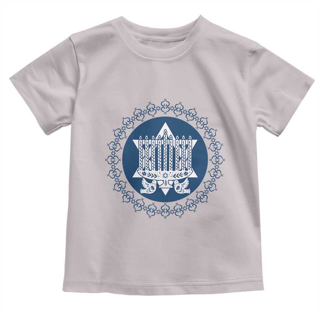 Hanukkah Vintage Menorah Peace Doves Toddler T Shirt Festival Of Lights Gift - Wonder Print Shop