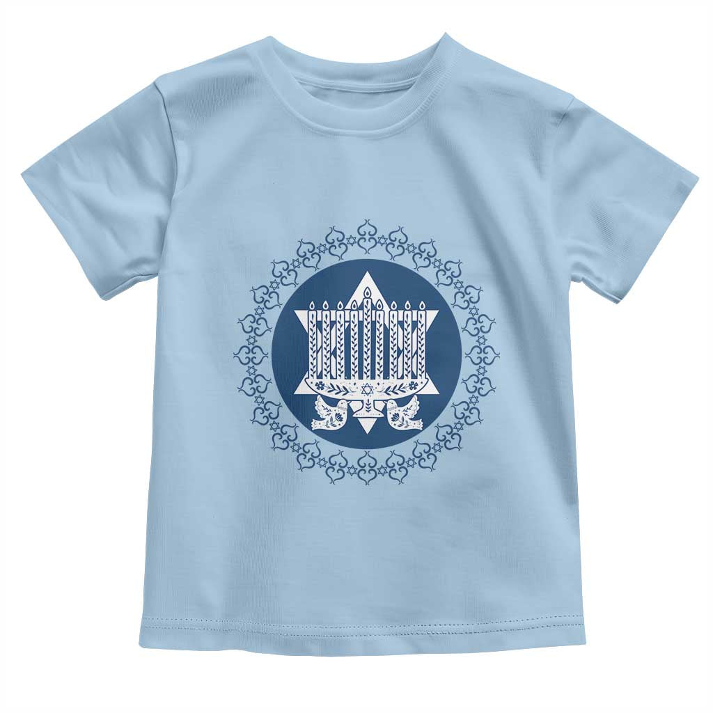 Hanukkah Vintage Menorah Peace Doves Toddler T Shirt Festival Of Lights Gift - Wonder Print Shop