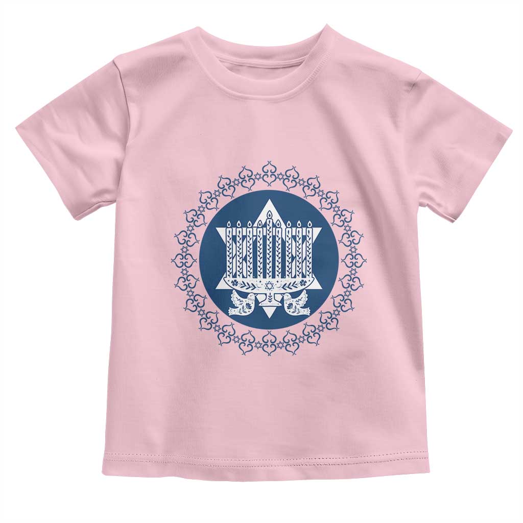 Hanukkah Vintage Menorah Peace Doves Toddler T Shirt Festival Of Lights Gift - Wonder Print Shop