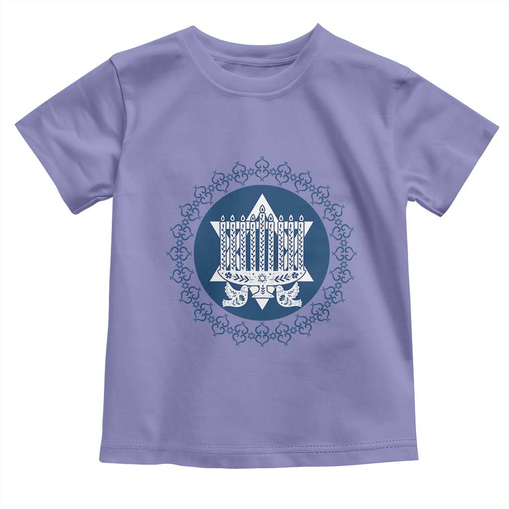 Hanukkah Vintage Menorah Peace Doves Toddler T Shirt Festival Of Lights Gift - Wonder Print Shop
