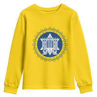 Hanukkah Vintage Menorah Peace Doves Youth Sweatshirt Festival Of Lights Gift - Wonder Print Shop