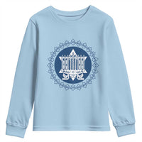 Hanukkah Vintage Menorah Peace Doves Youth Sweatshirt Festival Of Lights Gift - Wonder Print Shop