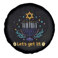 Funny Hanukkah Spare Tire Cover Lets Get Lit Jewish Holiday Gift - Wonder Print Shop