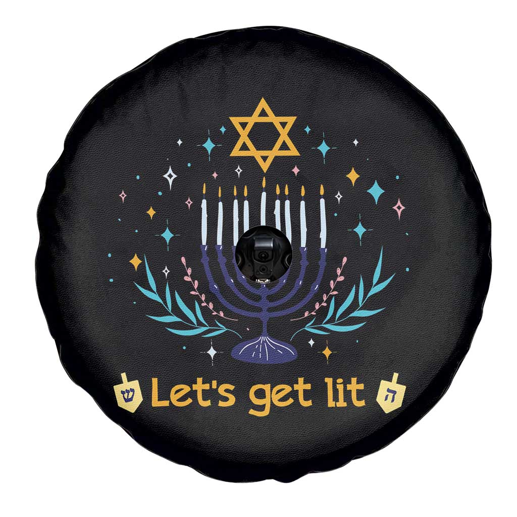 Funny Hanukkah Spare Tire Cover Lets Get Lit Jewish Holiday Gift - Wonder Print Shop