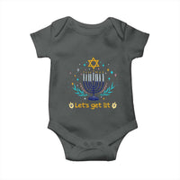 Funny Hanukkah Baby Onesie Lets Get Lit Jewish Holiday Gift - Wonder Print Shop