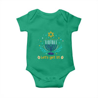 Funny Hanukkah Baby Onesie Lets Get Lit Jewish Holiday Gift - Wonder Print Shop