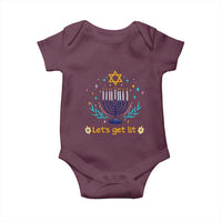 Funny Hanukkah Baby Onesie Lets Get Lit Jewish Holiday Gift - Wonder Print Shop