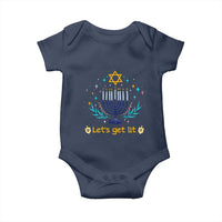 Funny Hanukkah Baby Onesie Lets Get Lit Jewish Holiday Gift - Wonder Print Shop
