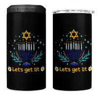 Funny Hanukkah 4 in 1 Can Cooler Tumbler Lets Get Lit Jewish Holiday Gift - Wonder Print Shop