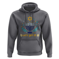 Funny Hanukkah Hoodie Lets Get Lit Jewish Holiday Gift - Wonder Print Shop