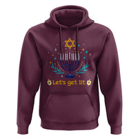 Funny Hanukkah Hoodie Lets Get Lit Jewish Holiday Gift - Wonder Print Shop