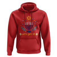 Funny Hanukkah Hoodie Lets Get Lit Jewish Holiday Gift - Wonder Print Shop