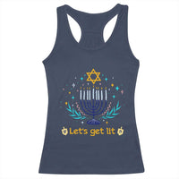 Funny Hanukkah Racerback Tank Top Lets Get Lit Jewish Holiday Gift - Wonder Print Shop