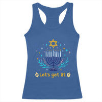 Funny Hanukkah Racerback Tank Top Lets Get Lit Jewish Holiday Gift - Wonder Print Shop