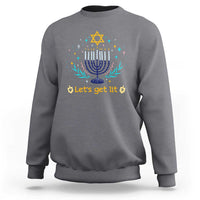 Funny Hanukkah Sweatshirt Lets Get Lit Jewish Holiday Gift - Wonder Print Shop