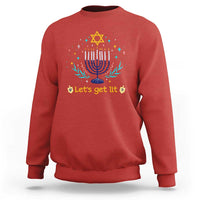Funny Hanukkah Sweatshirt Lets Get Lit Jewish Holiday Gift - Wonder Print Shop
