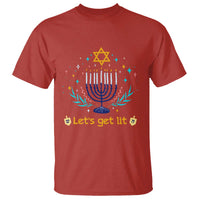 Funny Hanukkah T Shirt Lets Get Lit Jewish Holiday Gift - Wonder Print Shop