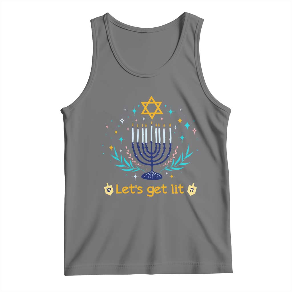 Funny Hanukkah Tank Top Lets Get Lit Jewish Holiday Gift - Wonder Print Shop