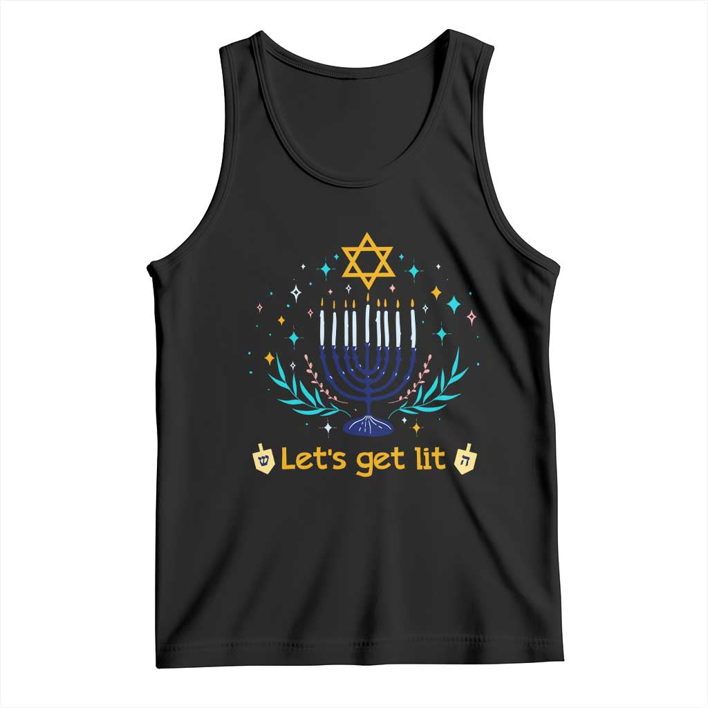 Funny Hanukkah Tank Top Lets Get Lit Jewish Holiday Gift - Wonder Print Shop
