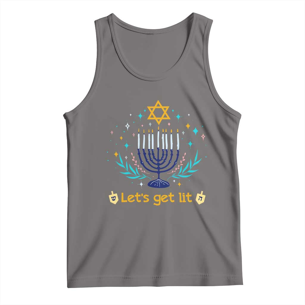Funny Hanukkah Tank Top Lets Get Lit Jewish Holiday Gift - Wonder Print Shop