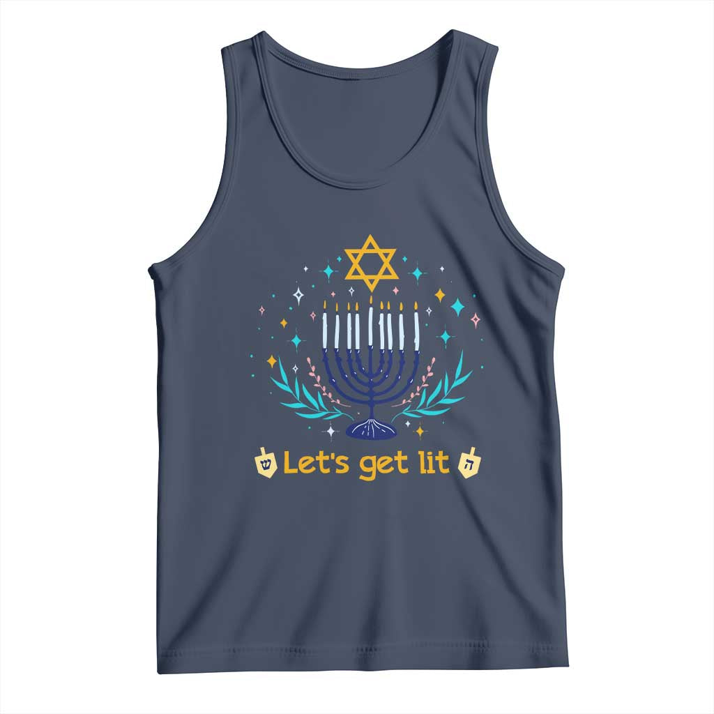 Funny Hanukkah Tank Top Lets Get Lit Jewish Holiday Gift - Wonder Print Shop