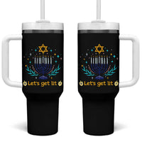 Funny Hanukkah Tumbler With Handle Lets Get Lit Jewish Holiday Gift - Wonder Print Shop