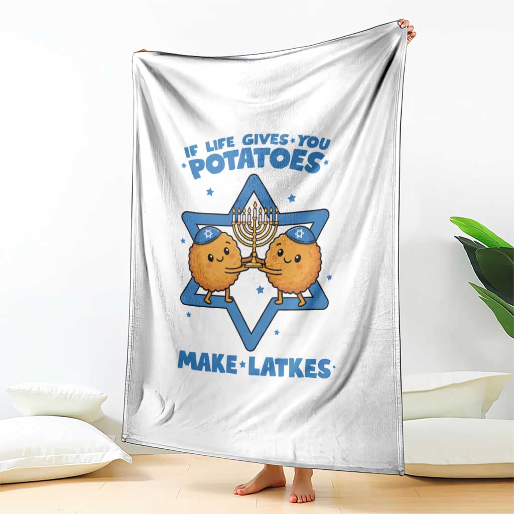 Funny Hanukkah Gift Throw Blanket If Life Gives You Potatoes Make Latkes - Wonder Print Shop