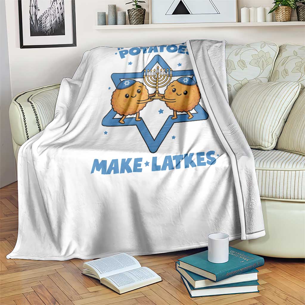 Funny Hanukkah Gift Throw Blanket If Life Gives You Potatoes Make Latkes - Wonder Print Shop